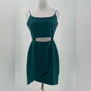WAYF green cut out mini dress